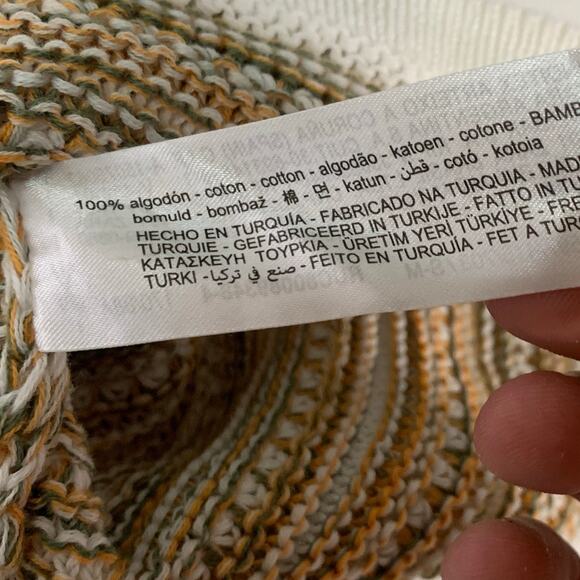 Zara SM Mens Striped Knit Short Sleeve Shirt Crew Neck Neutral Tones - Picture 11 of 11